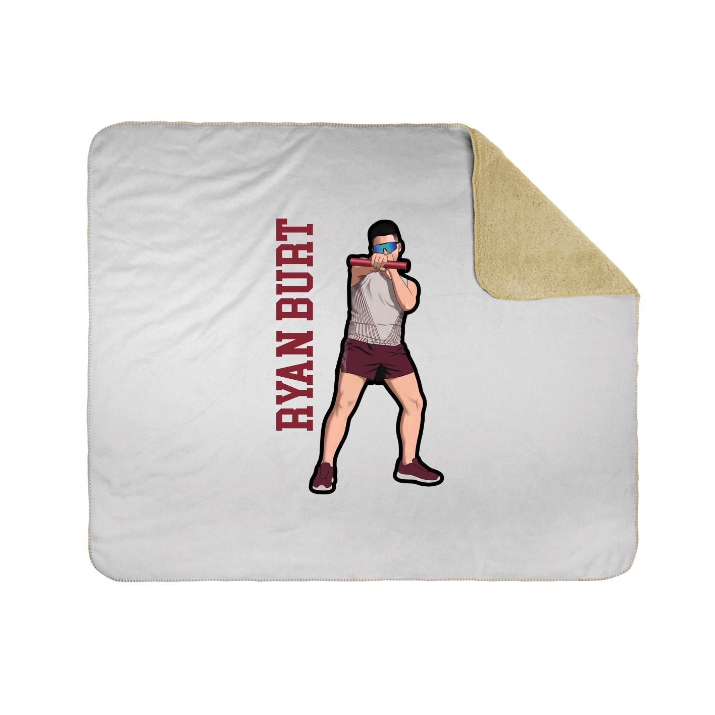 Throw Blanket — Name Vertical in White