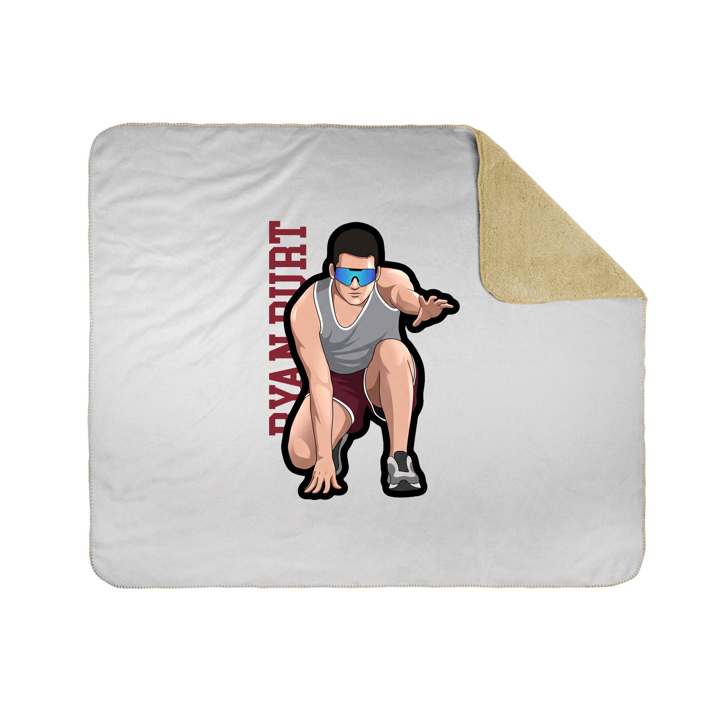 Throw Blanket — Name Vertical in White