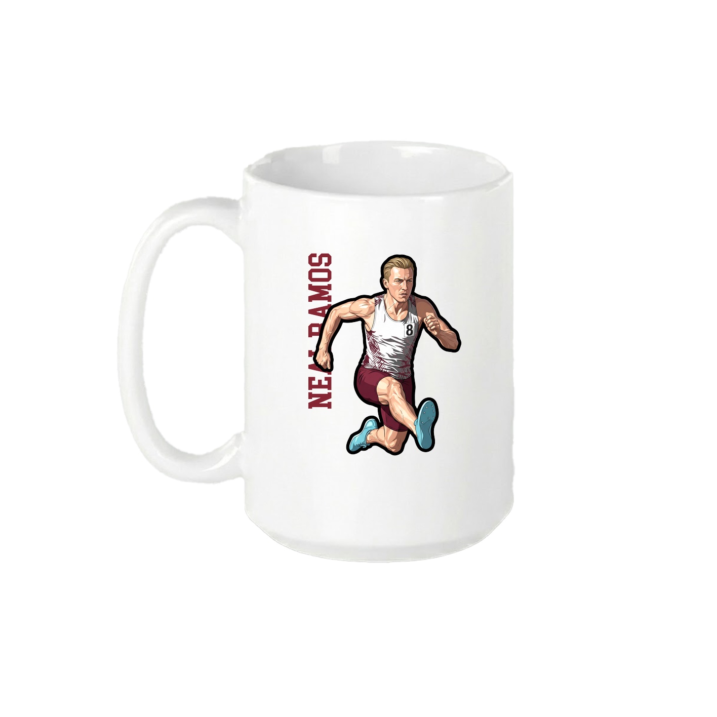 15oz Coffee Mug — Name Vertical in White