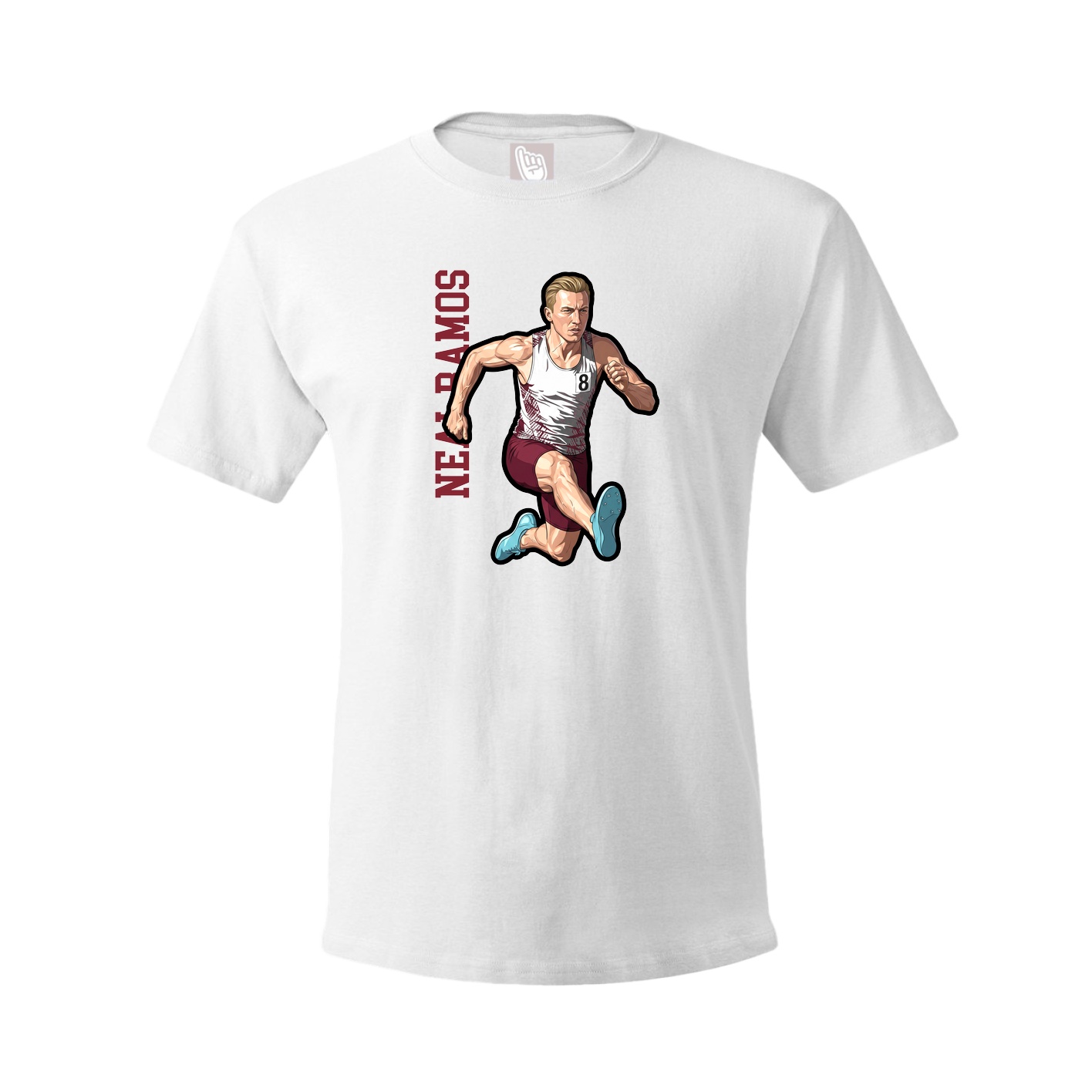 Youth Tee — Name Vertical in White