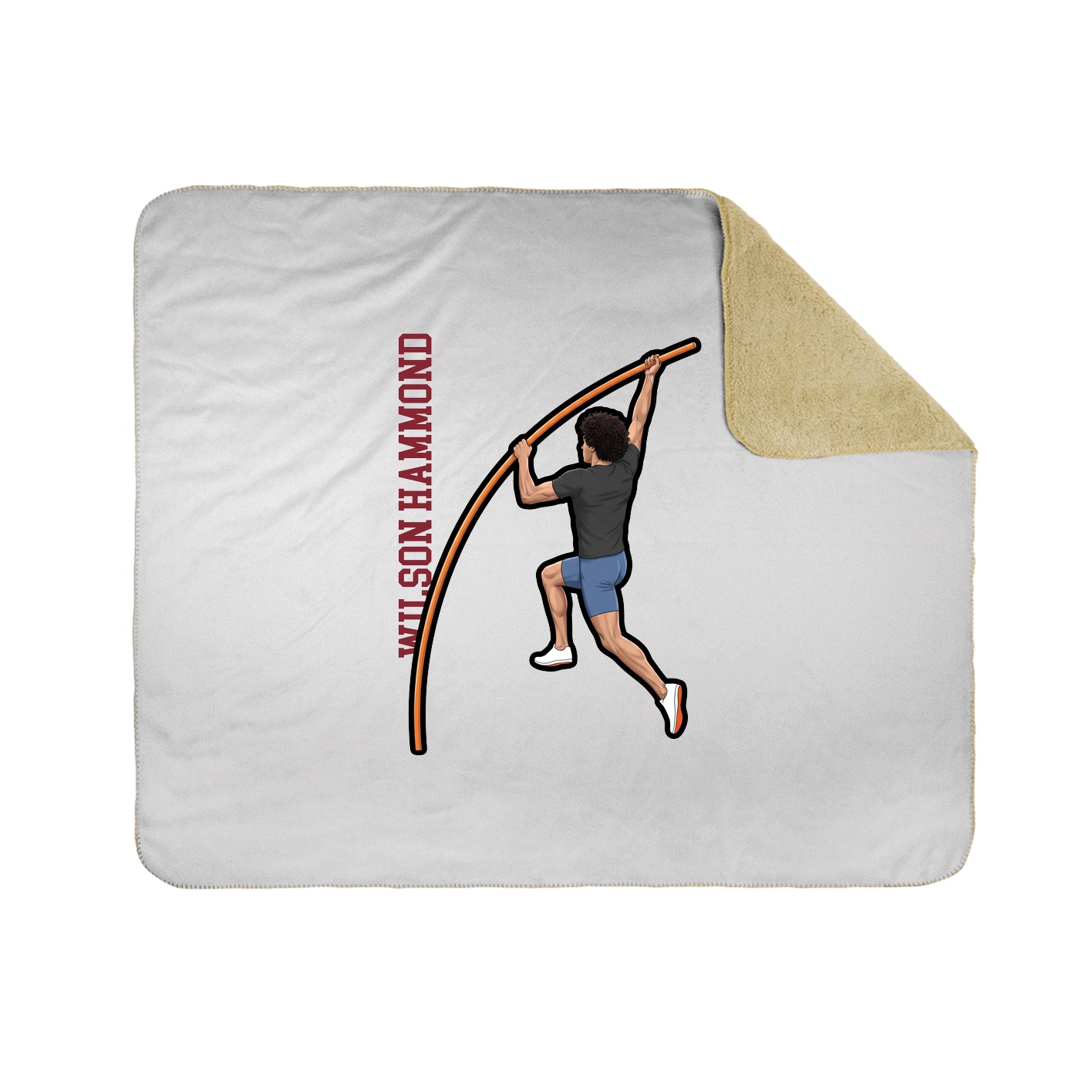 Throw Blanket — Name Vertical in White