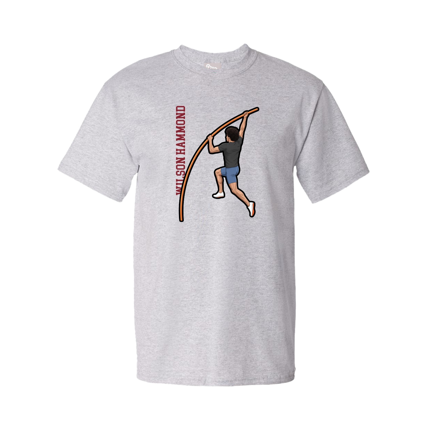 Tee — Name Vertical in Grey