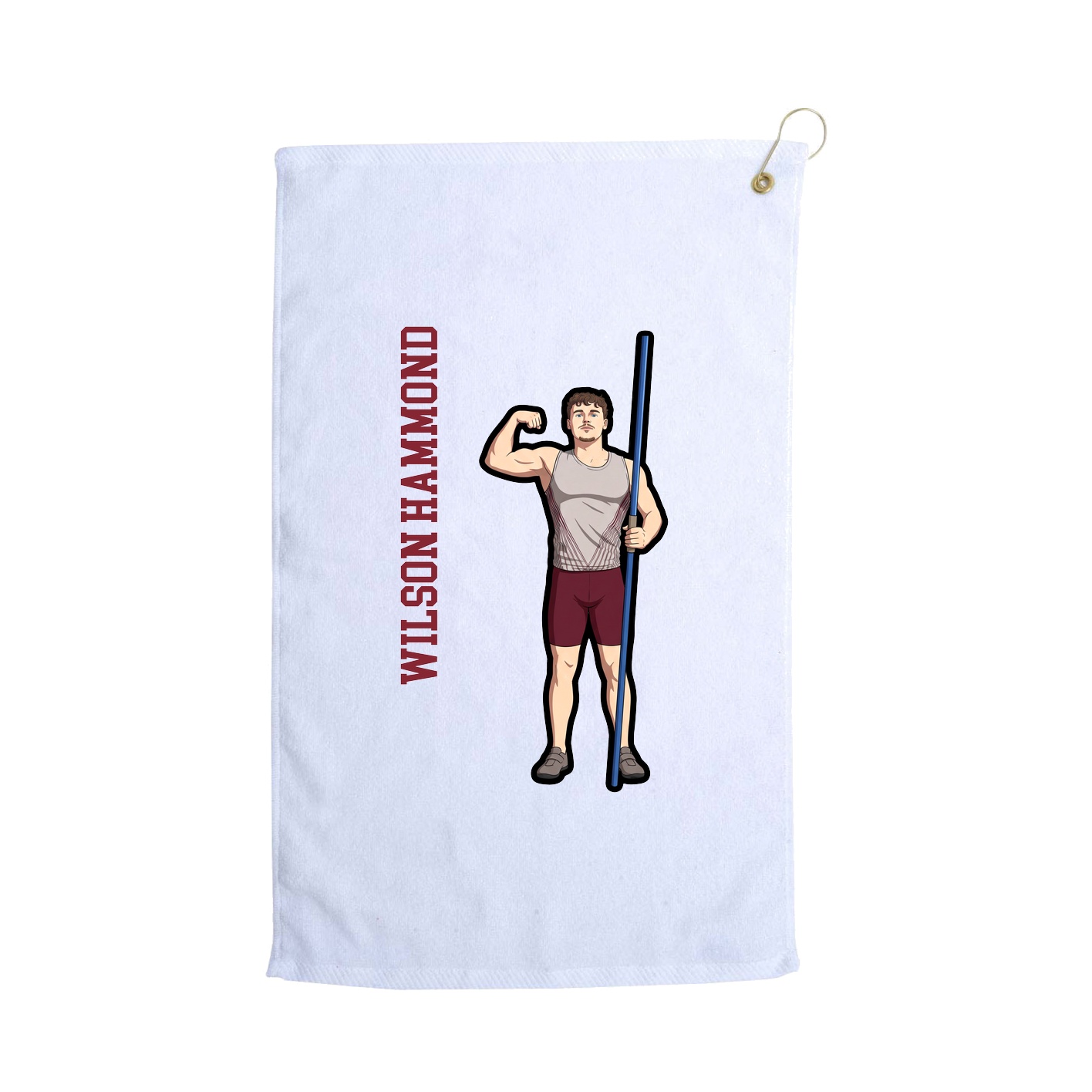 Golf Towel — Name Vertical in White