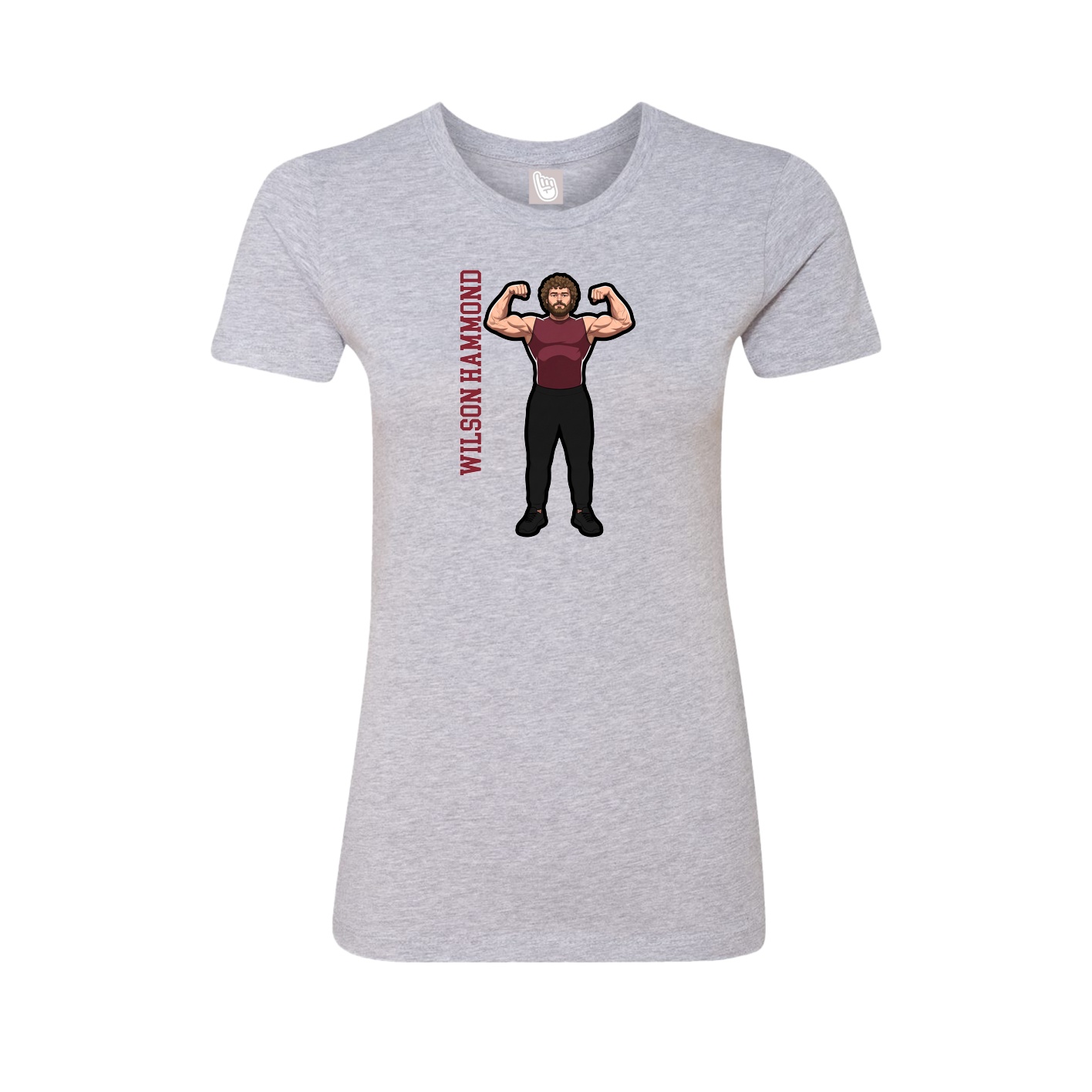 Fitted Women's Tee — Name Vertical in Grey
