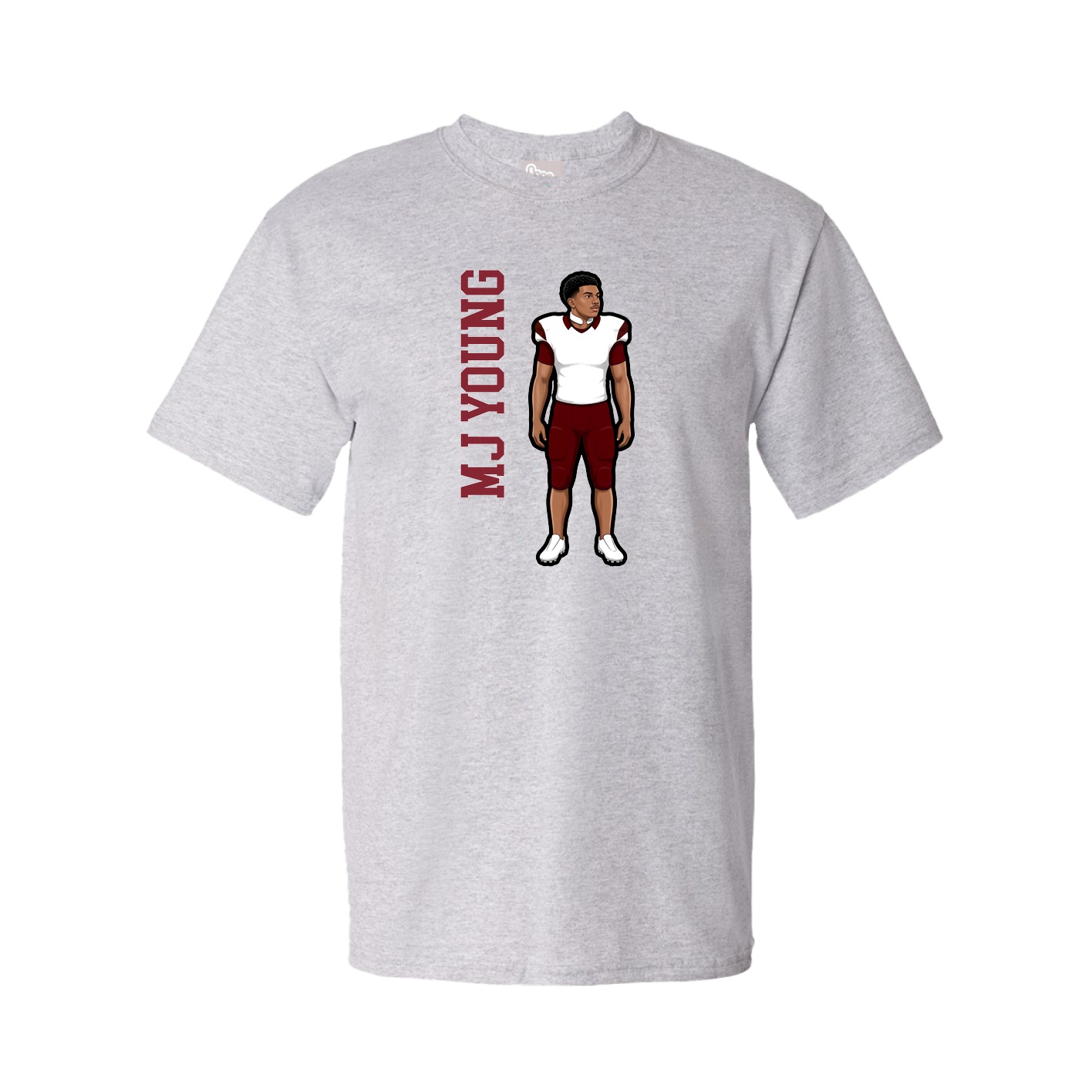 Tee — Name Vertical in Grey