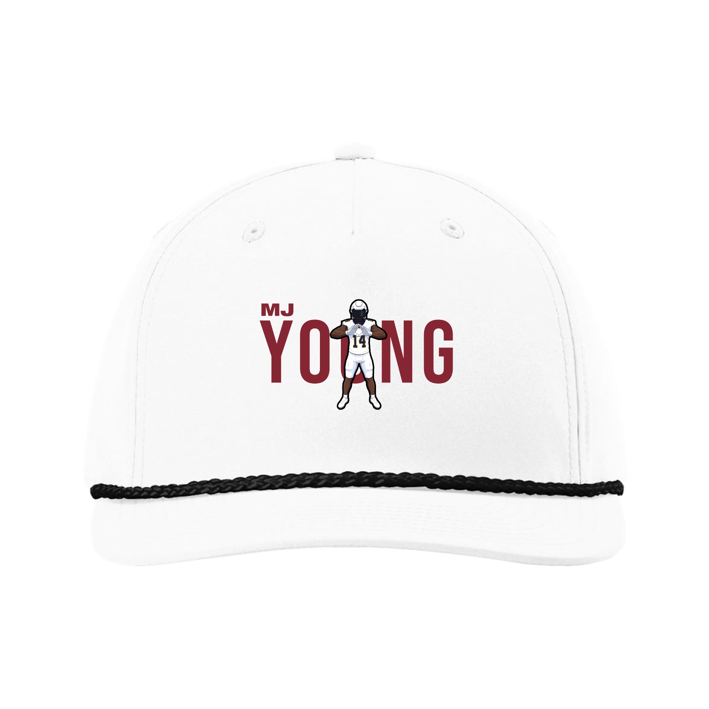 Five-Panel Classic Rope Cap — Player Name in White