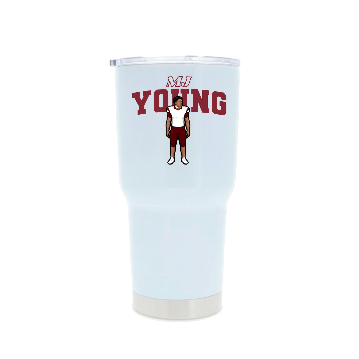 30oz Stainless Steel Tumbler — Name Arch in White