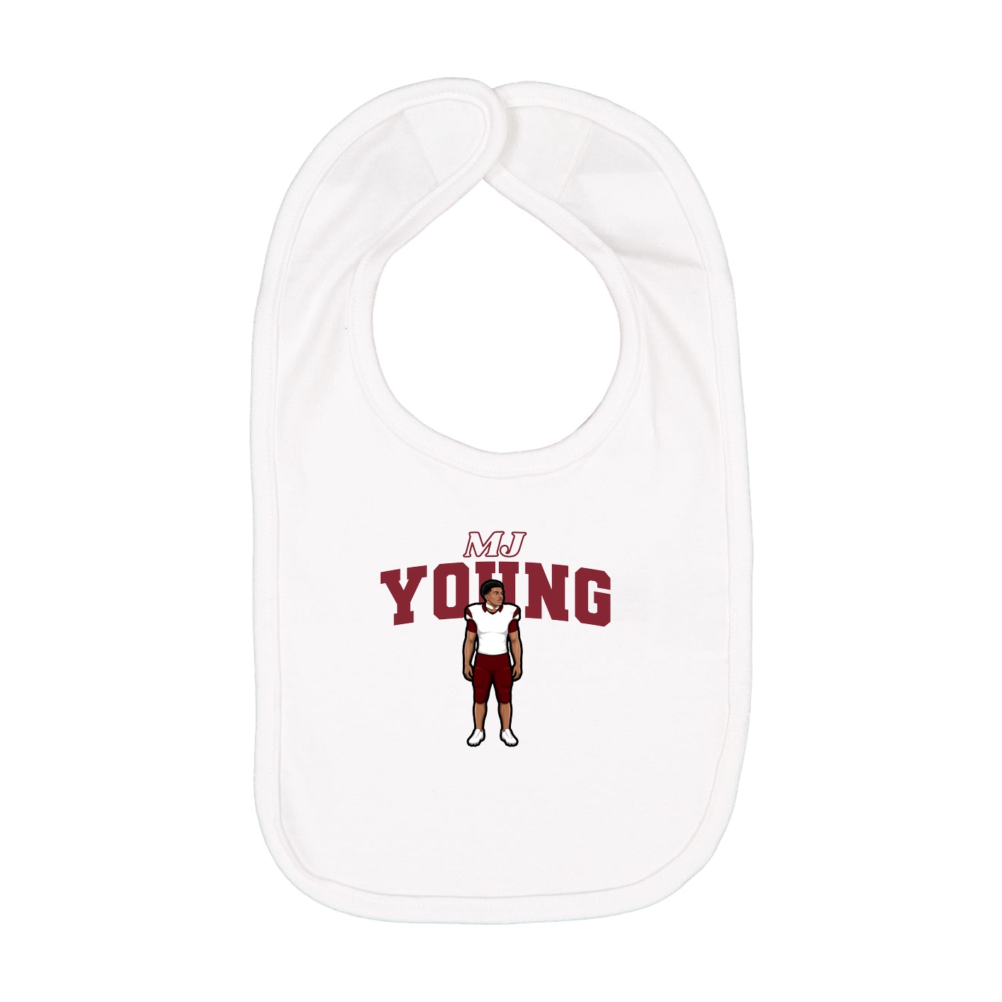 Infant Bib — Name Arch in White