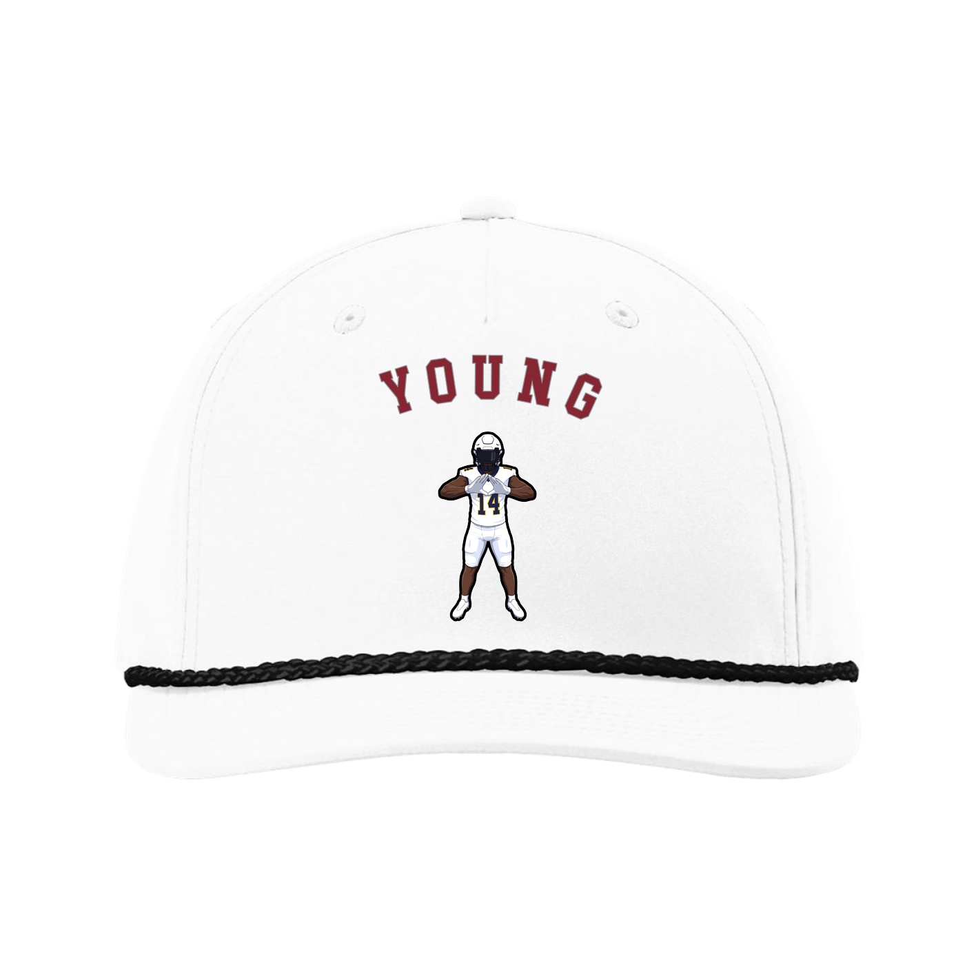 Five-Panel Classic Rope Cap — Shirsey Arch in White