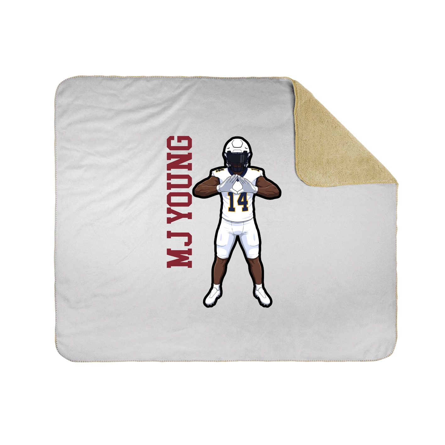Throw Blanket — Name Vertical in White