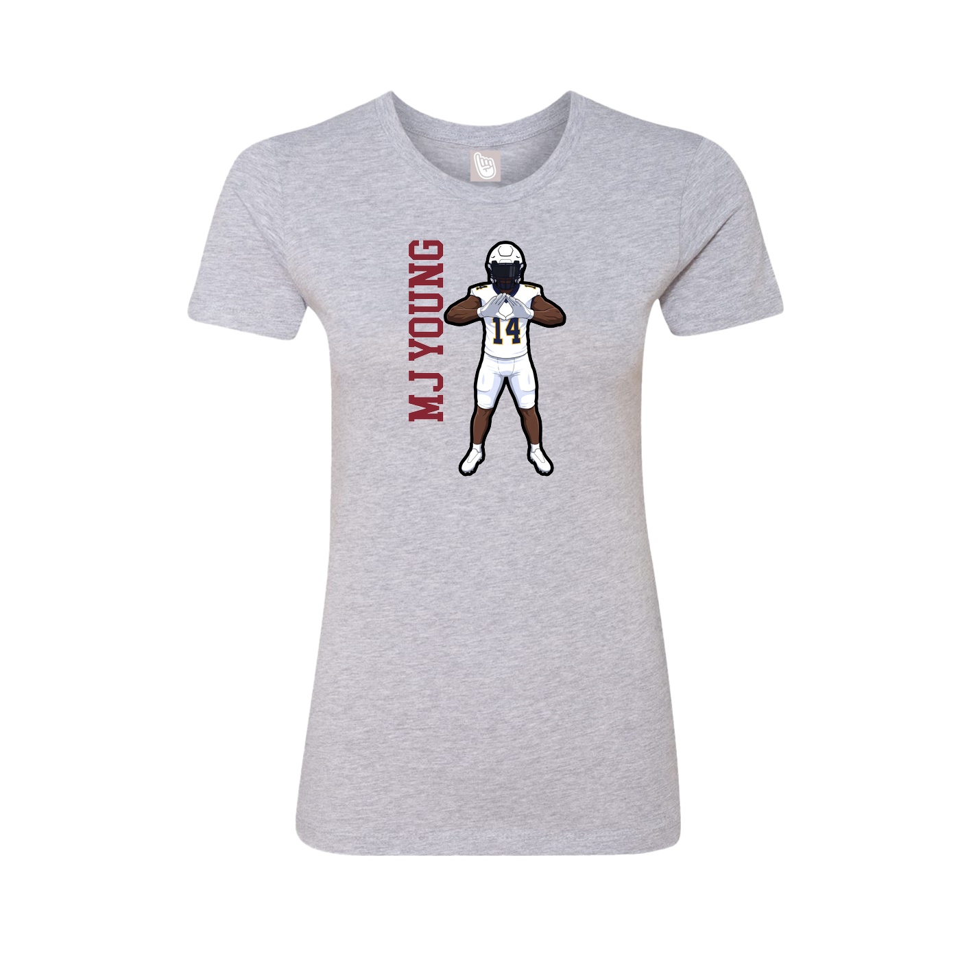 Fitted Women's Tee — Name Vertical in Grey