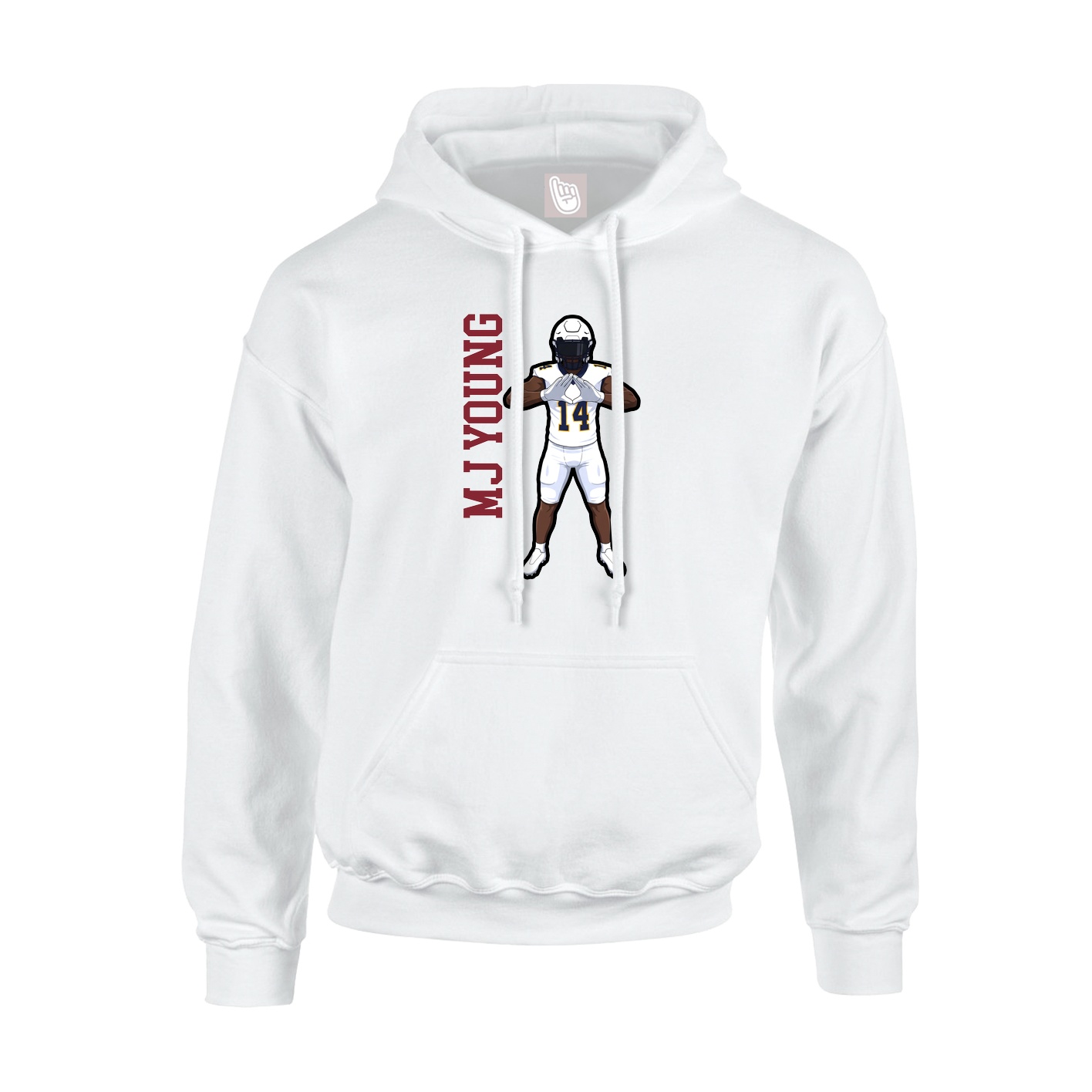 Hoodie — Name Vertical in White