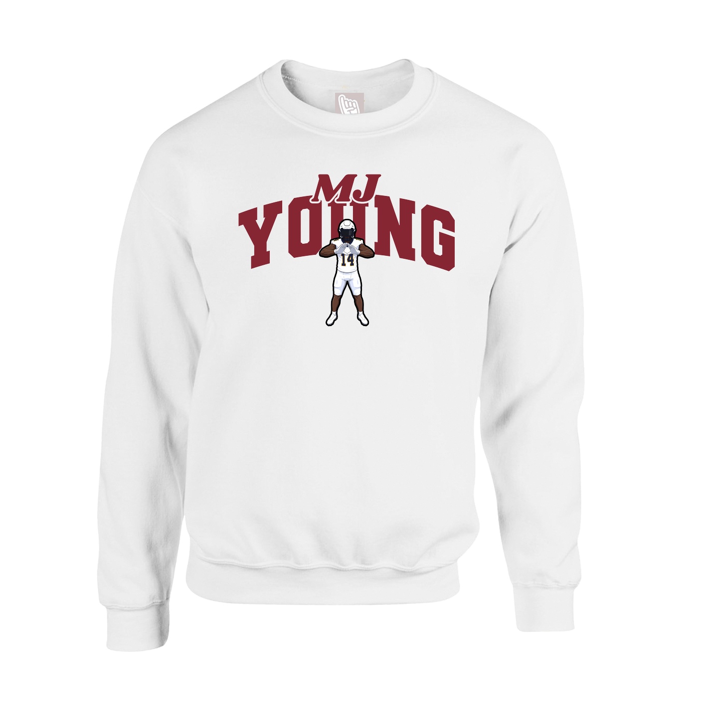 Fleece Crew — Signature Arch in White
