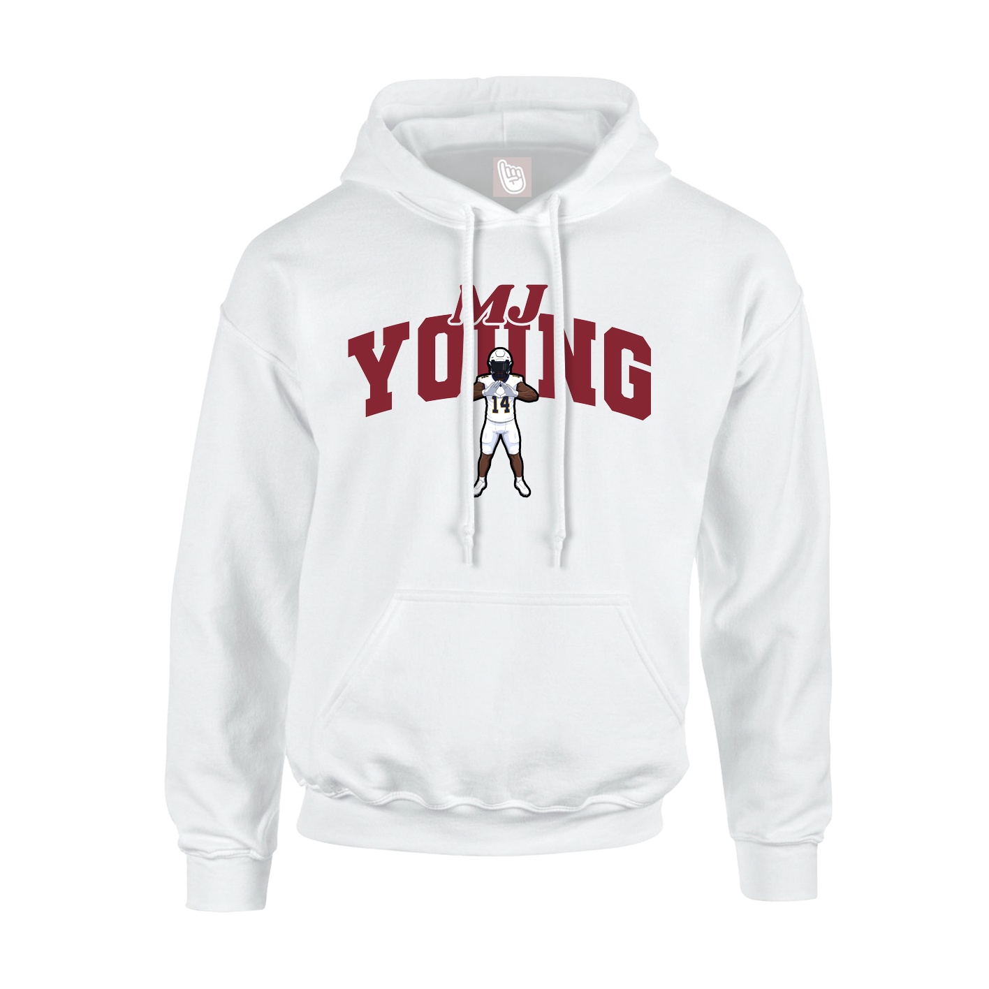 Youth Hoodie — Signature Arch in White