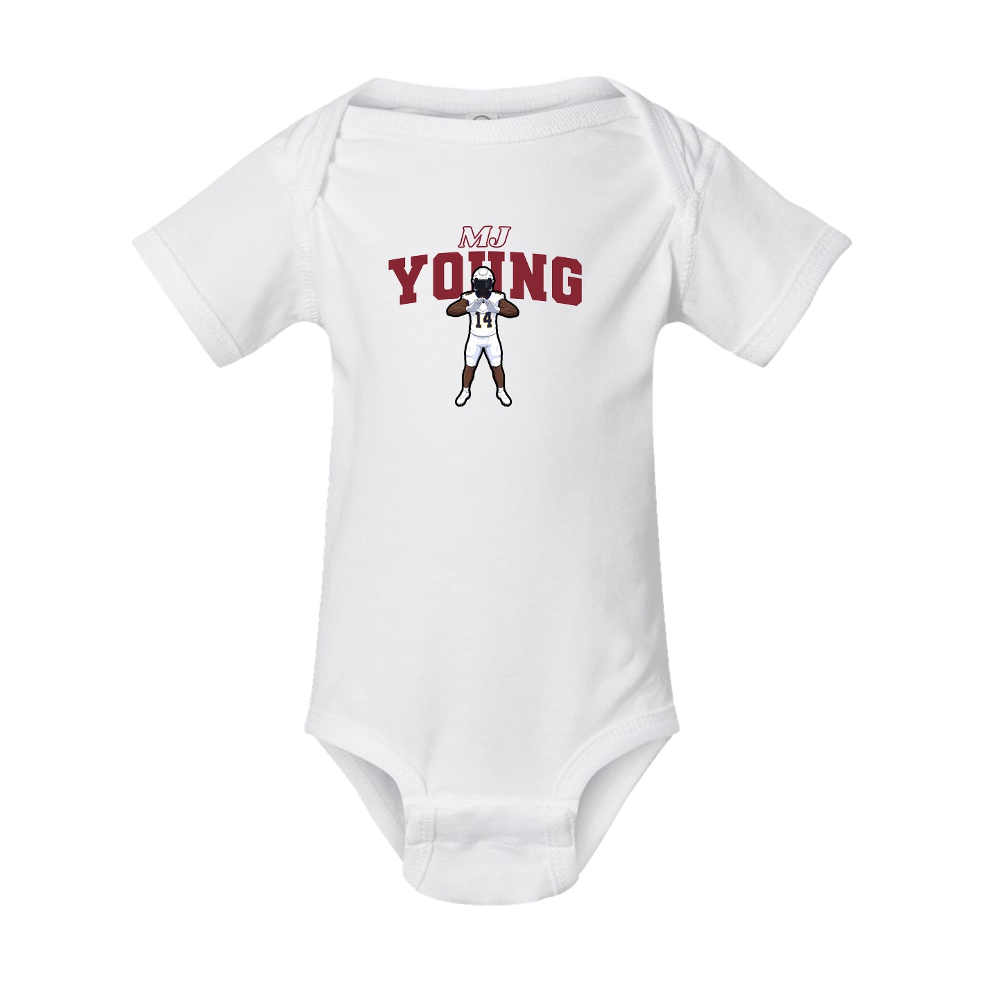 Baby Onesie — Name Arch in White