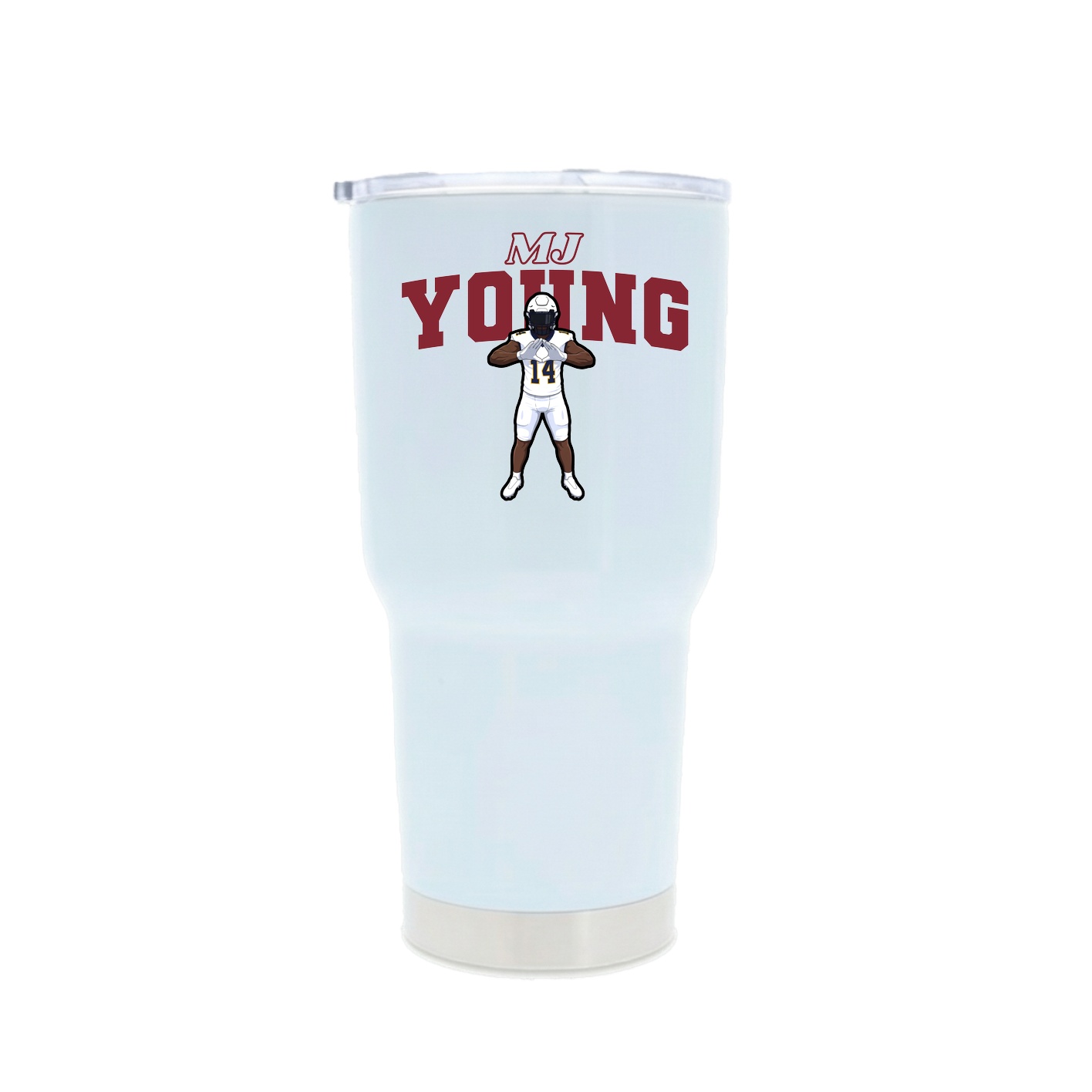 30oz Stainless Steel Tumbler — Name Arch in White