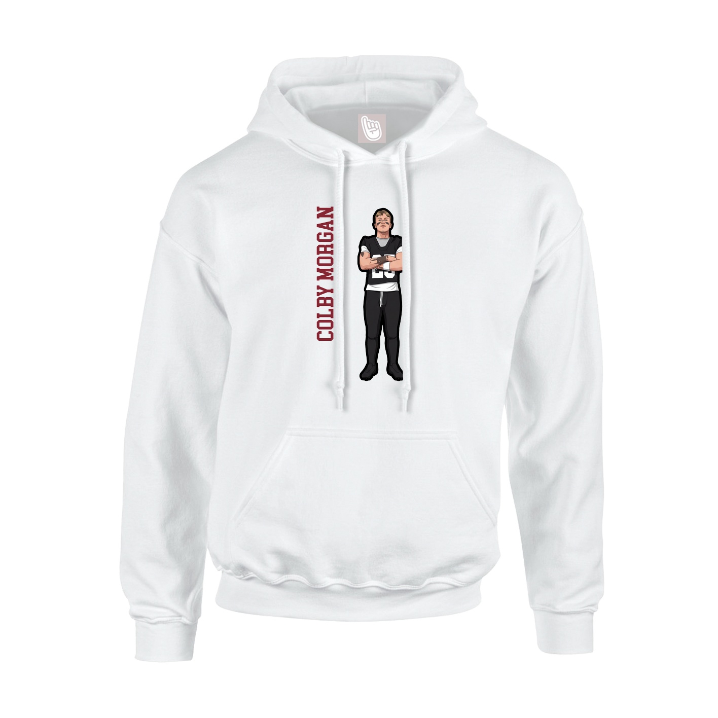 Youth Hoodie — Name Vertical in White