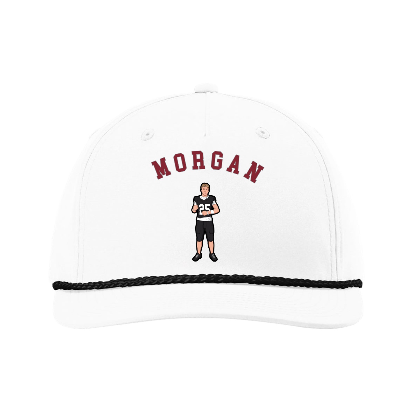 Five-Panel Classic Rope Cap — Shirsey Arch in White