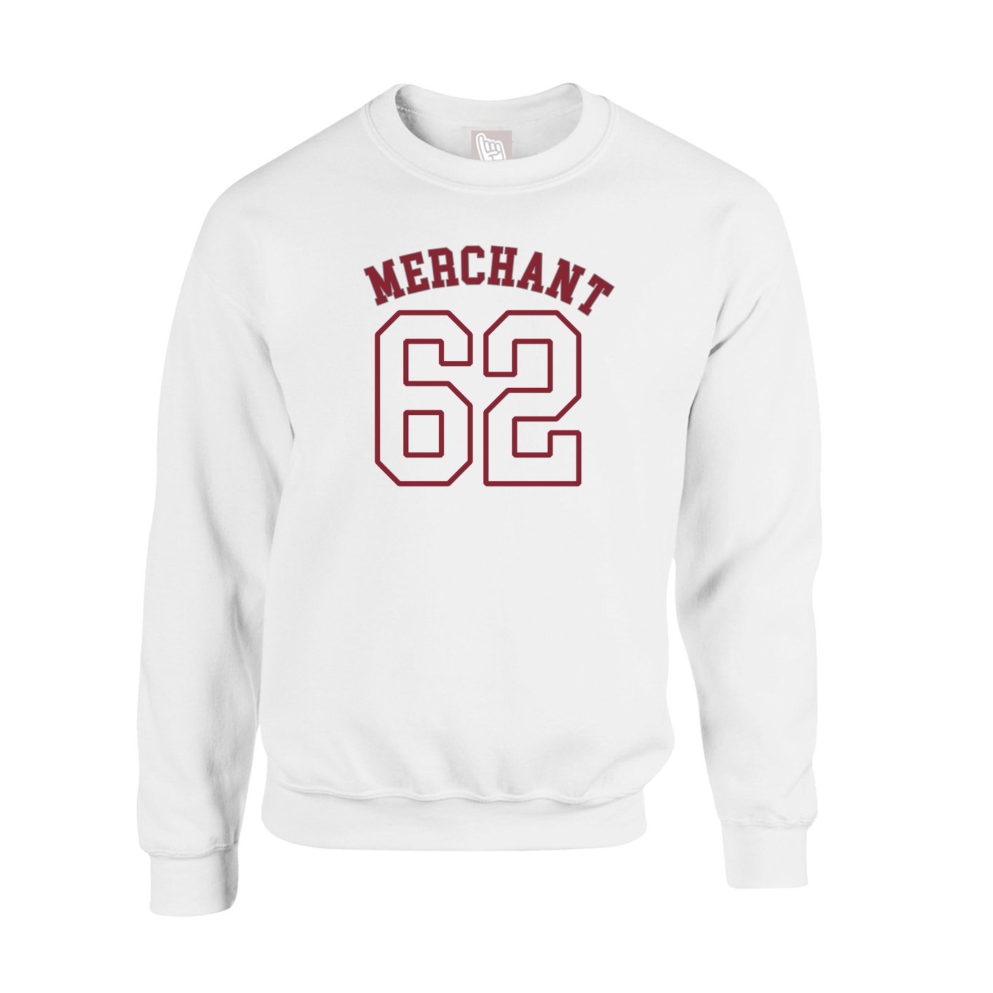 Fleece Crew — Shirsey Arch in White