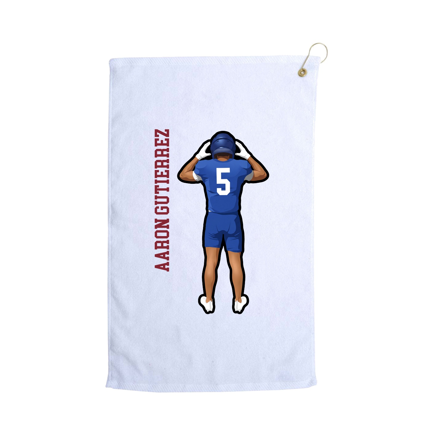Golf Towel — Name Vertical in White
