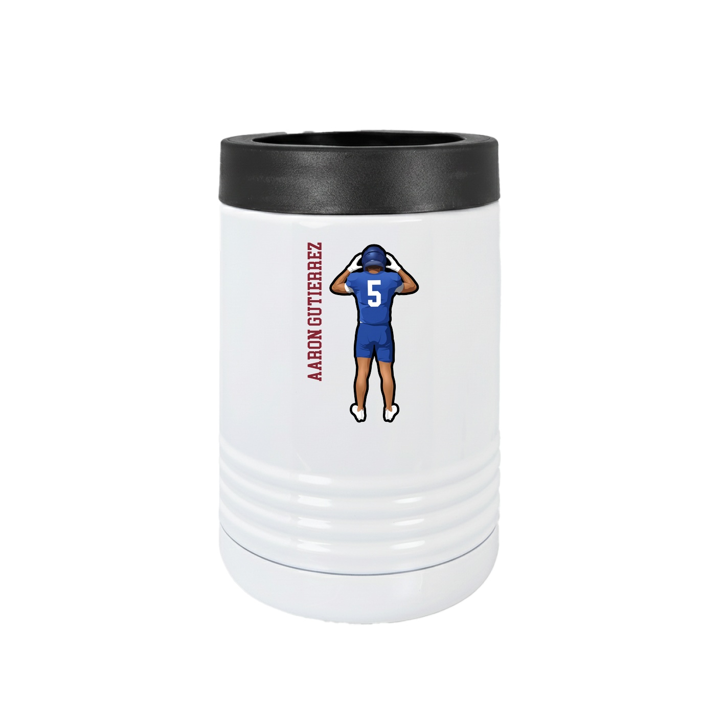 Beverage Holder — Name Vertical in White