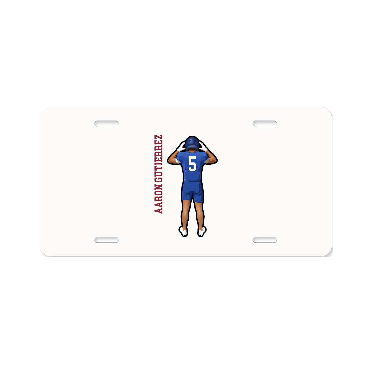 License Plate — Name Vertical in Classic