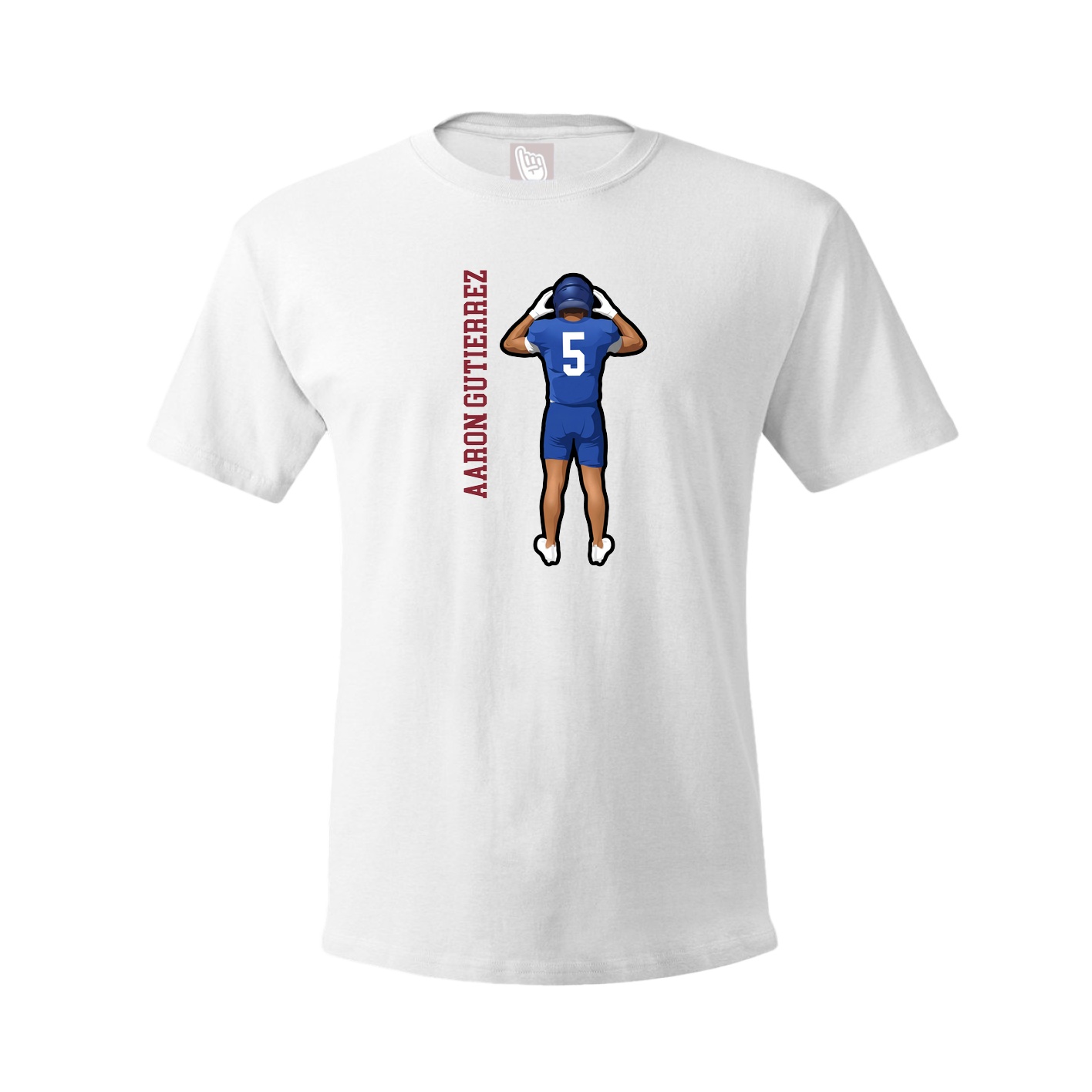 Tee — Name Vertical in White