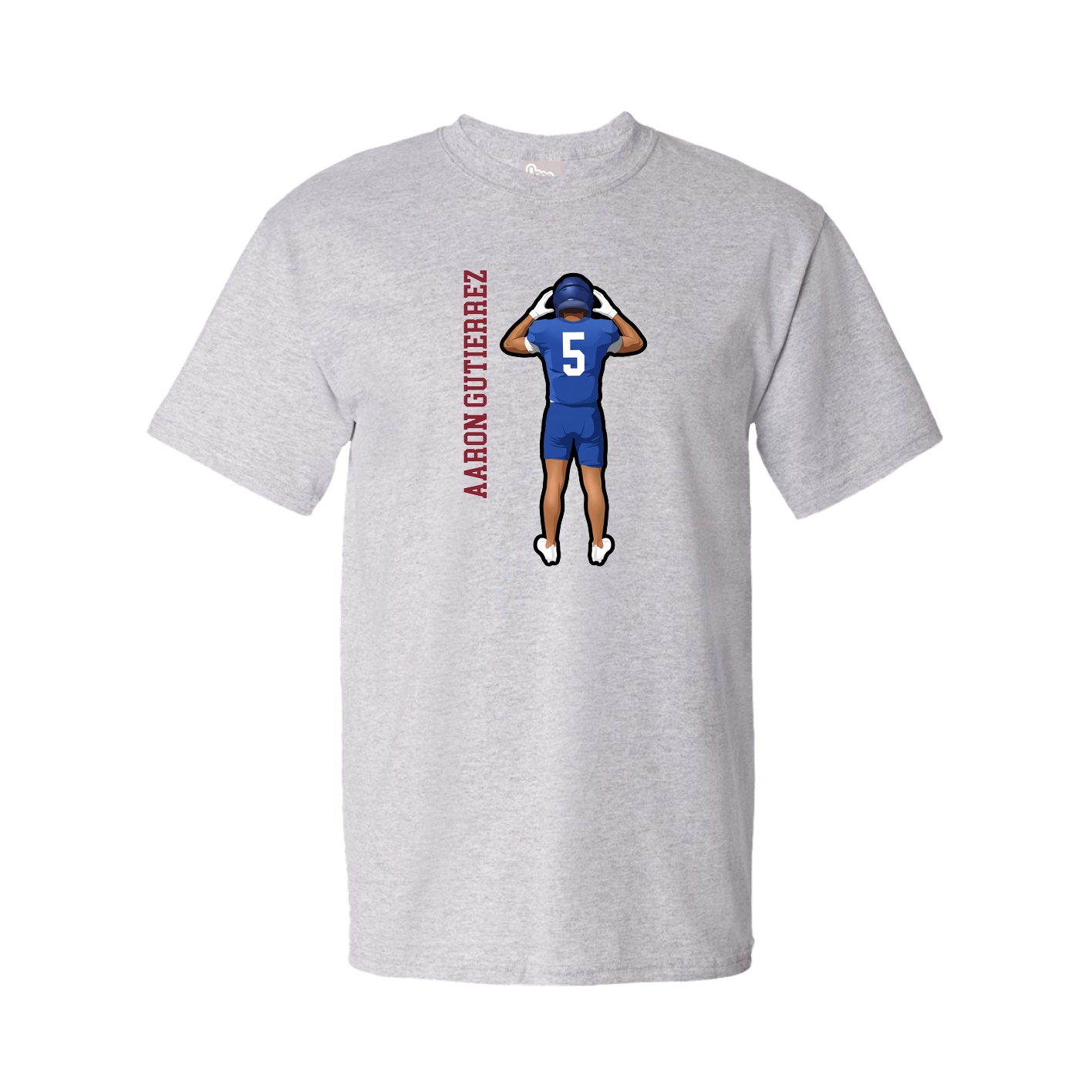 Youth Tee — Name Vertical in Grey