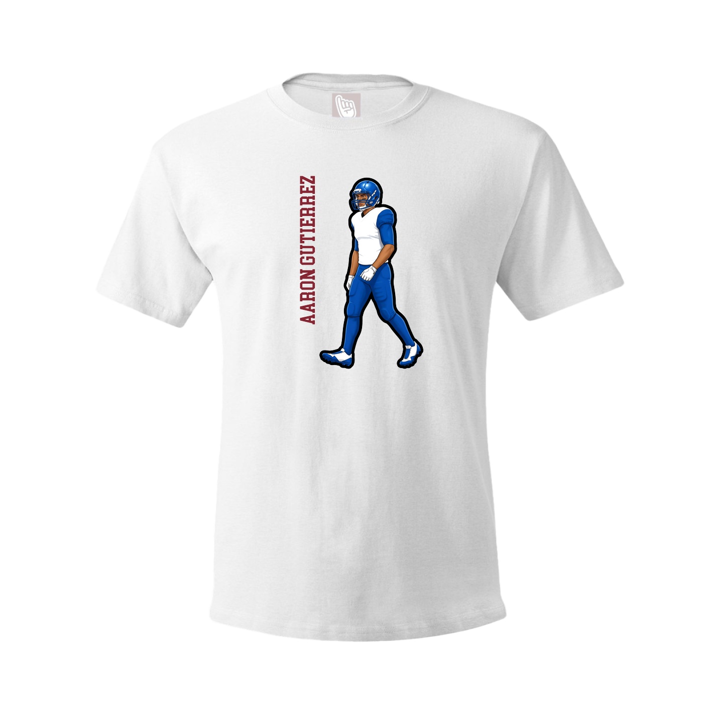 Tee — Name Vertical in White