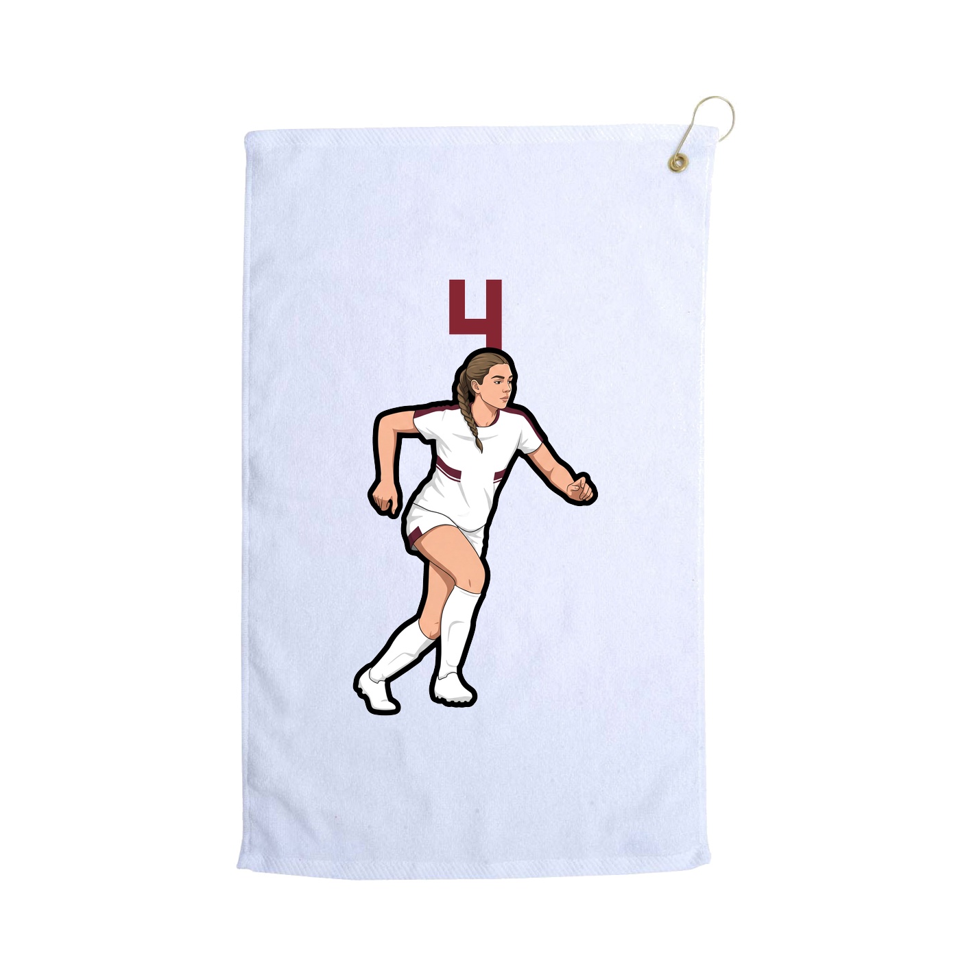 Golf Towel — Number Top in White