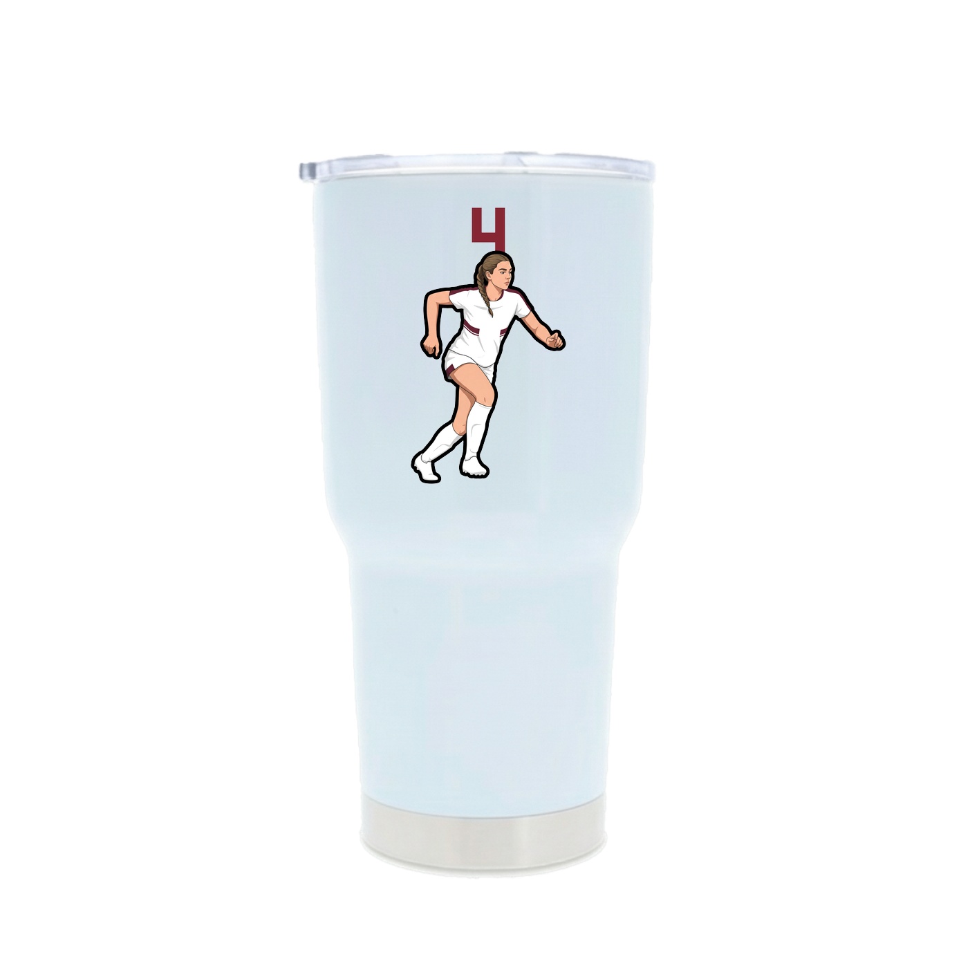 30oz Stainless Steel Tumbler — Number Top in White