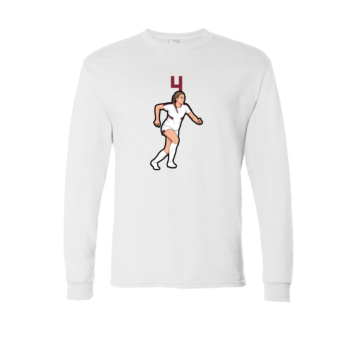 Long Sleeve Tee — Number Top in White