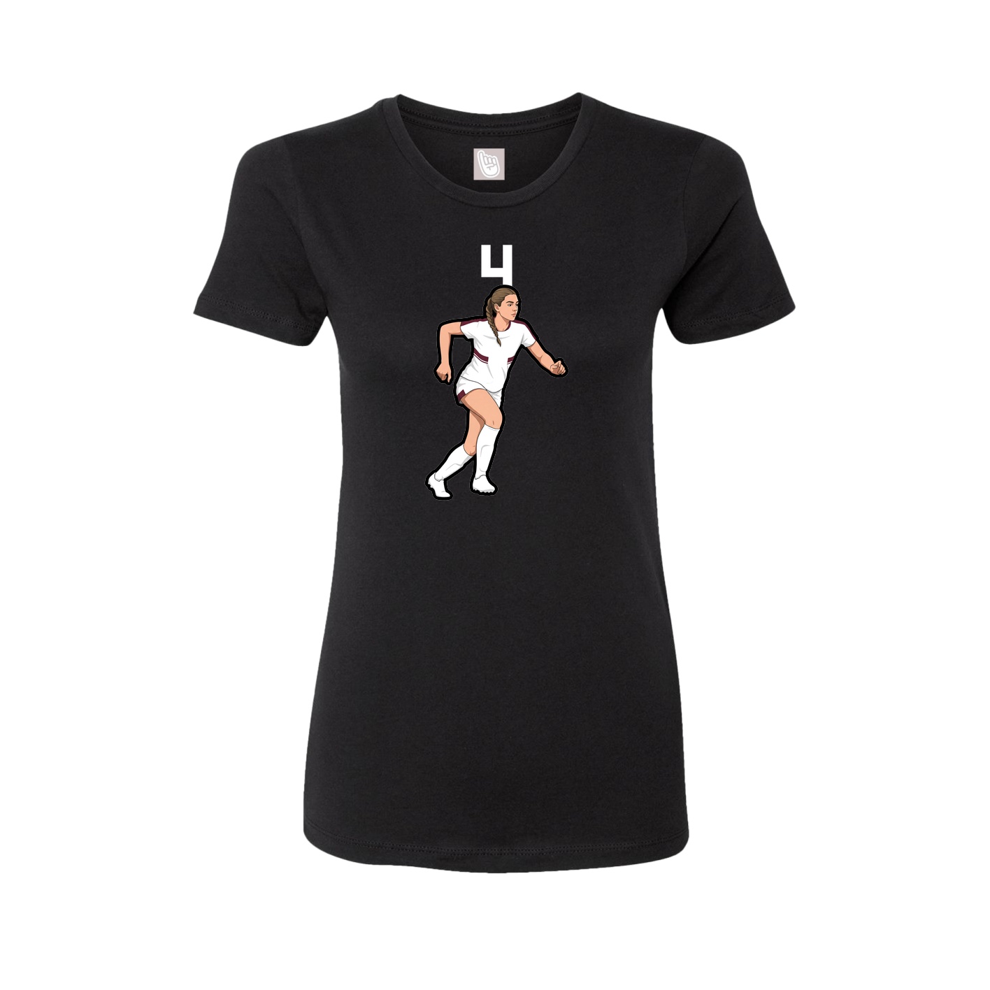 Fitted Women's Tee — Number Top in Black