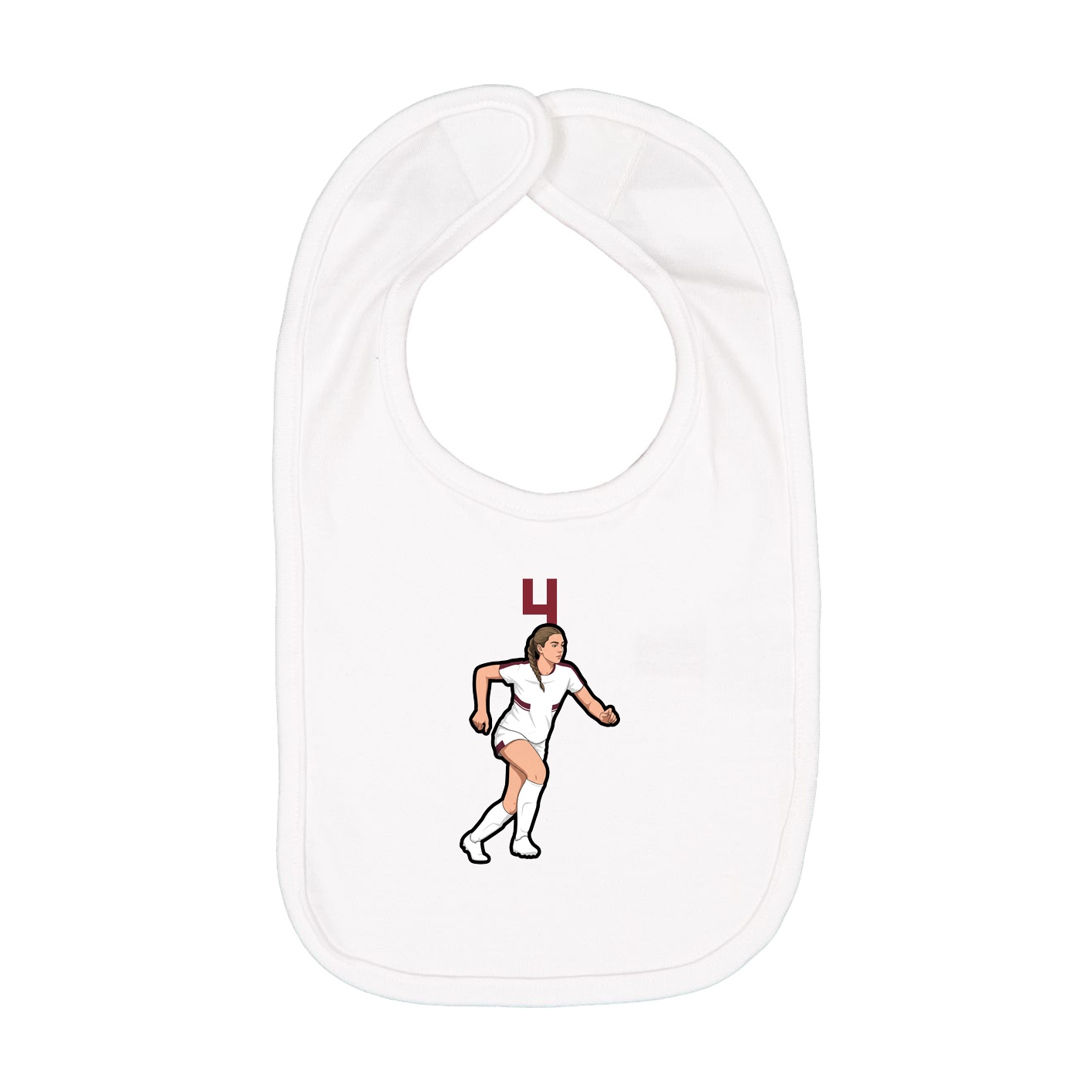 Infant Bib — Number Top in White