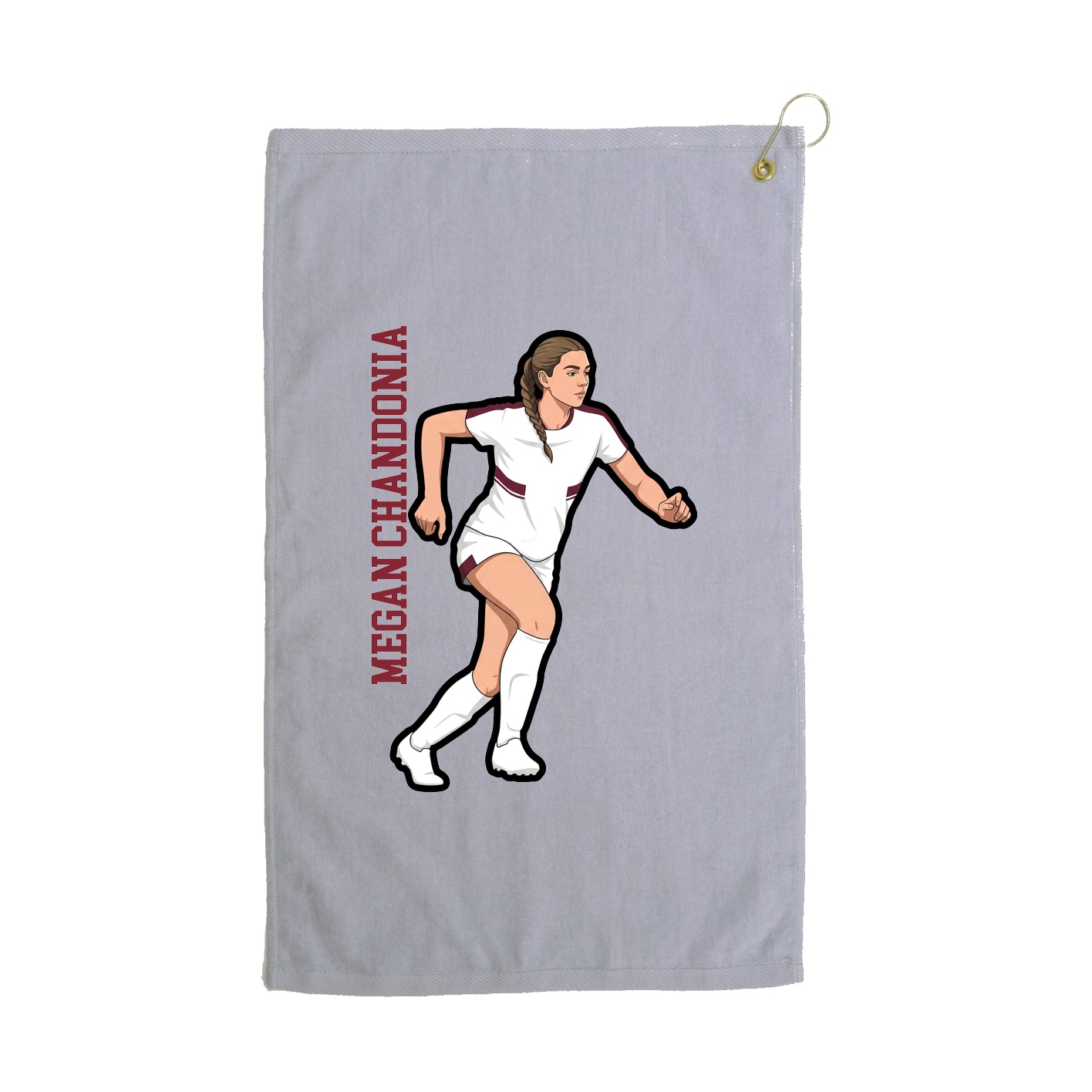 Golf Towel — Name Vertical in Grey