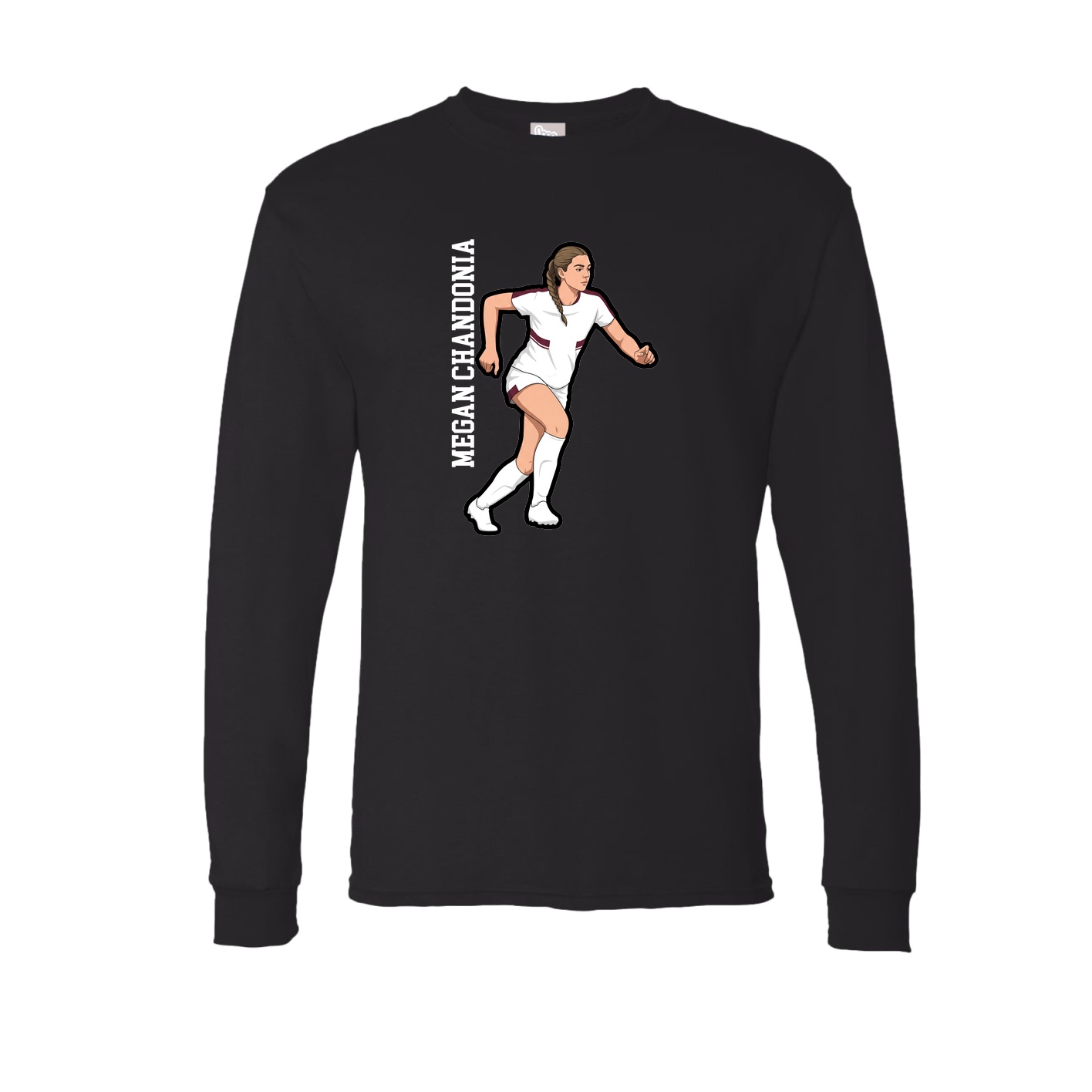 Long Sleeve Tee — Name Vertical in Black