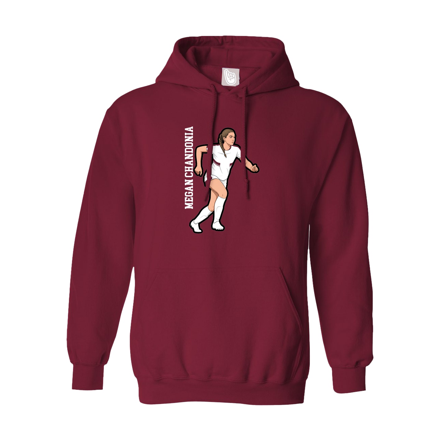 Hoodie — Name Vertical in Cardinal