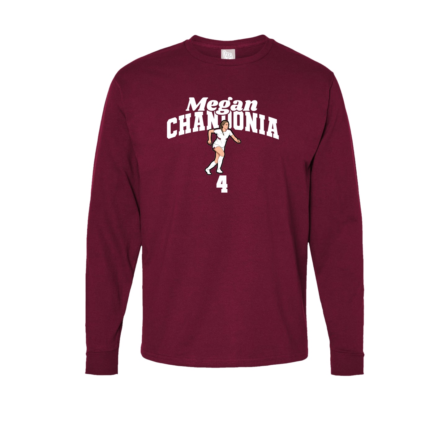 Long Sleeve Tee — Signature Arch in Cardinal