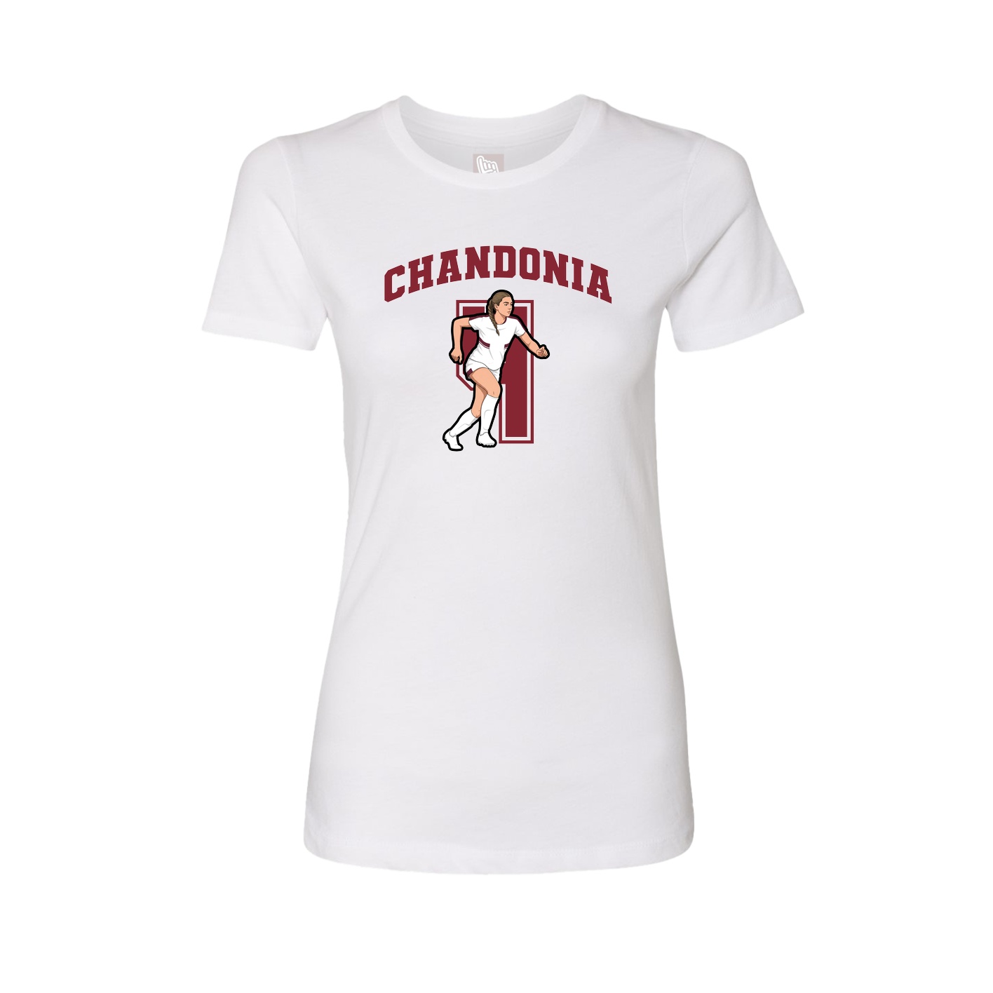 Fitted Women's Tee — Number in White
