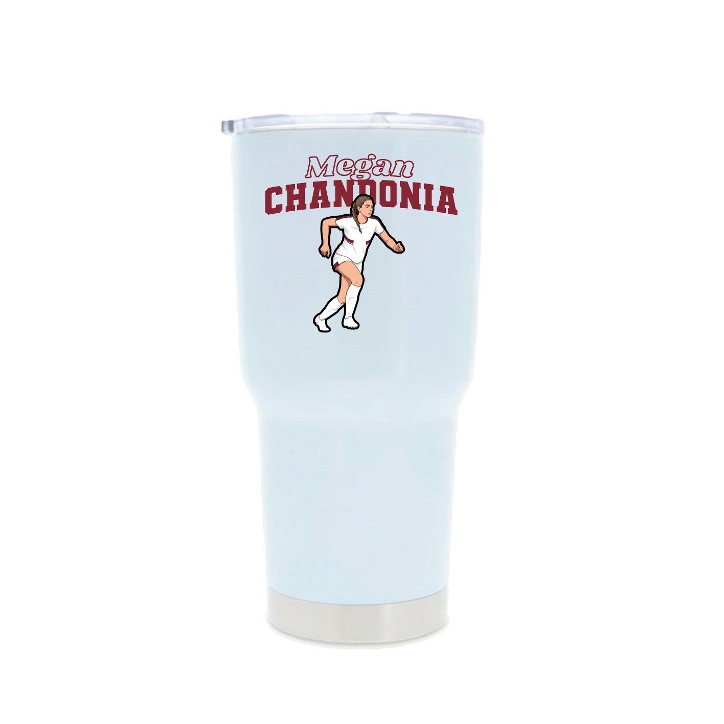 30oz Stainless Steel Tumbler — Name Arch in White