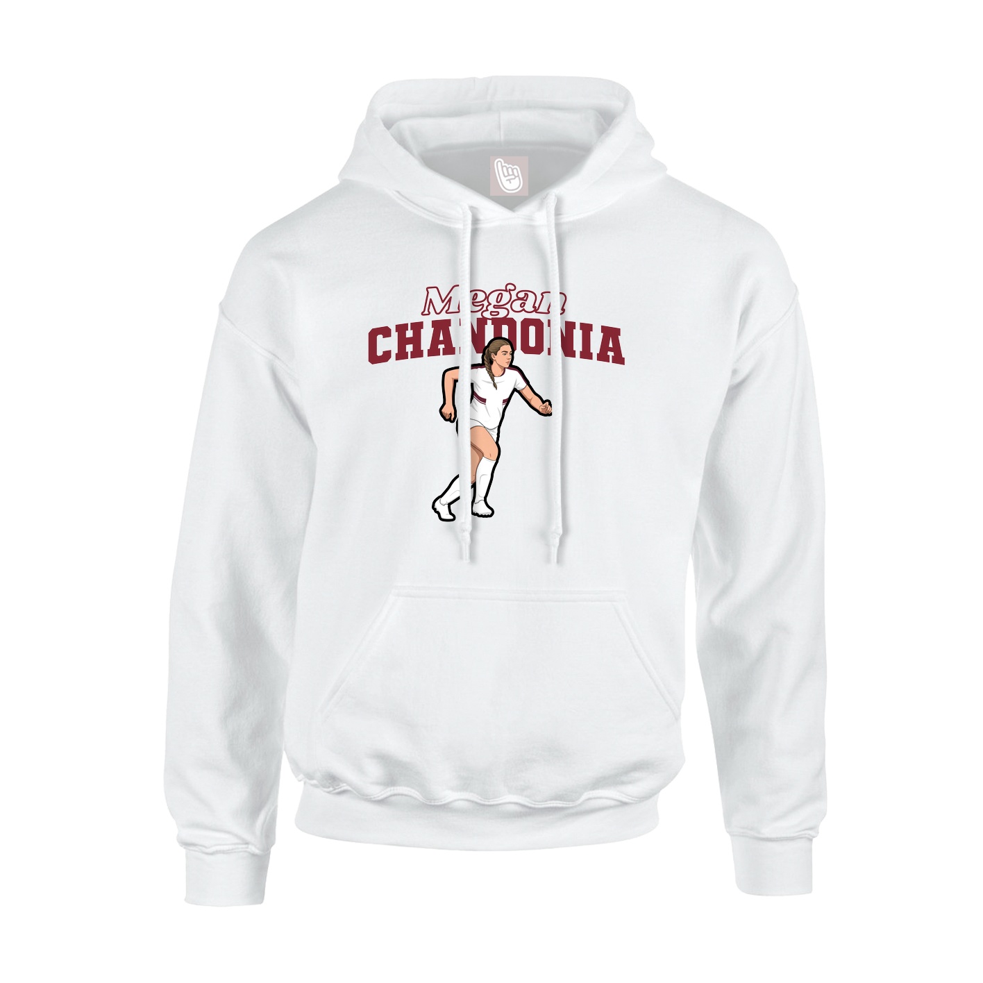 Youth Hoodie — Name Arch in White