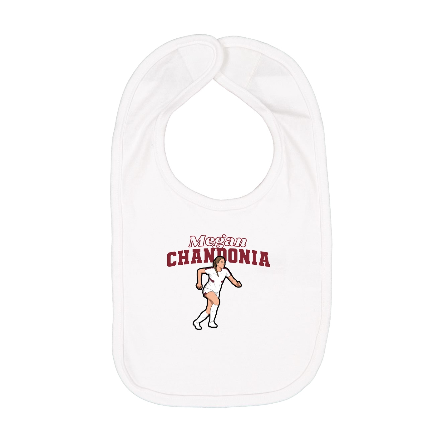 Infant Bib — Name Arch in White