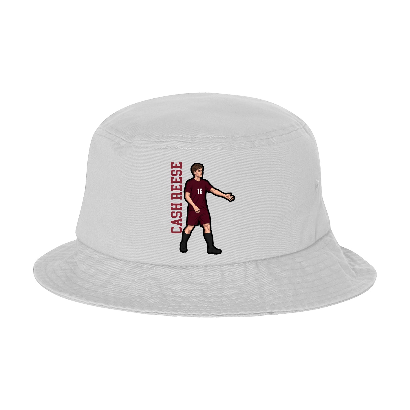 Bucket Cap — Name Vertical in White