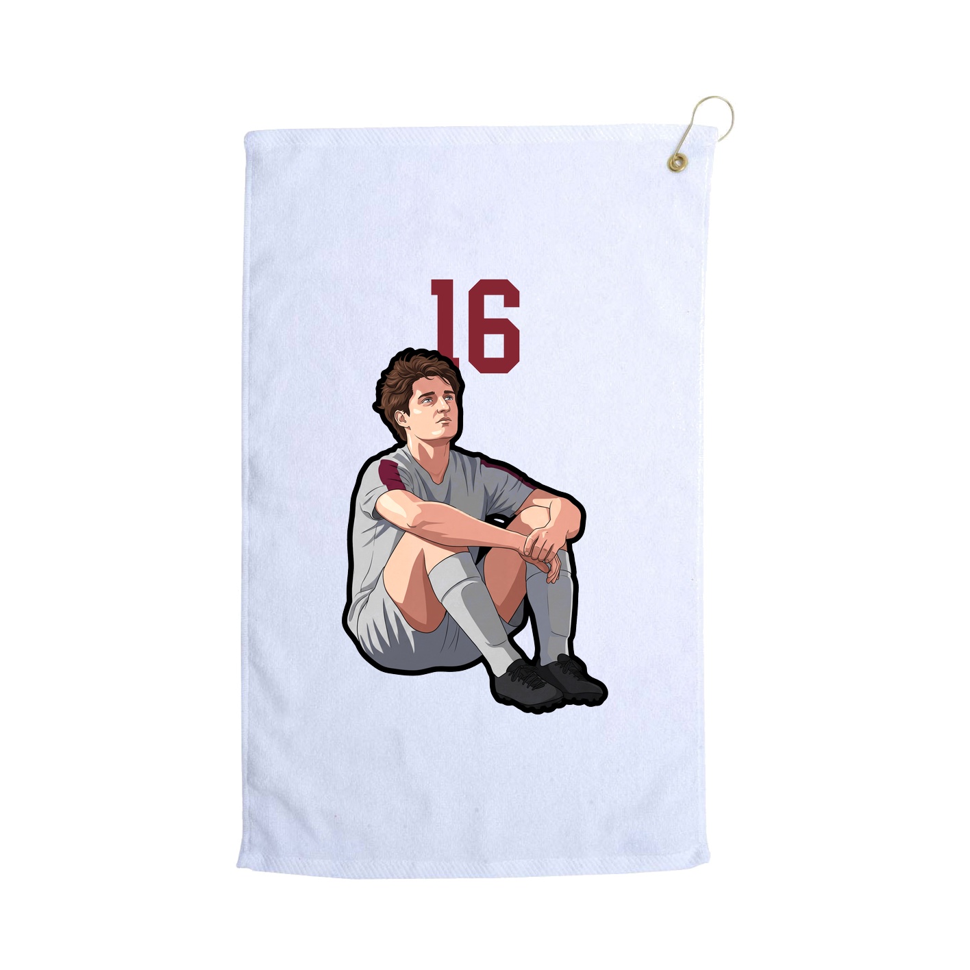 Golf Towel — Number Top in White
