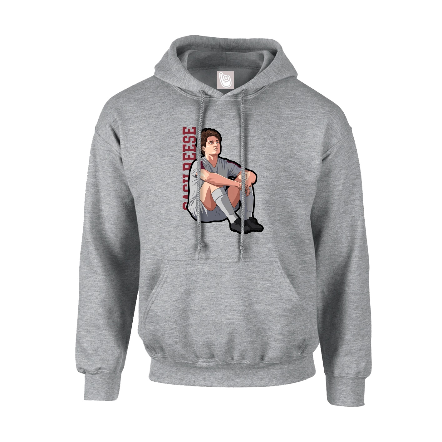 Hoodie — Name Vertical in Grey