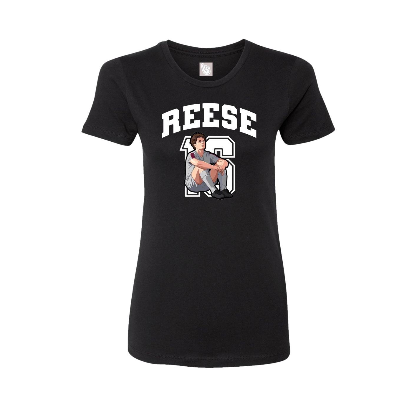 Fitted Women's Tee — Number in Black
