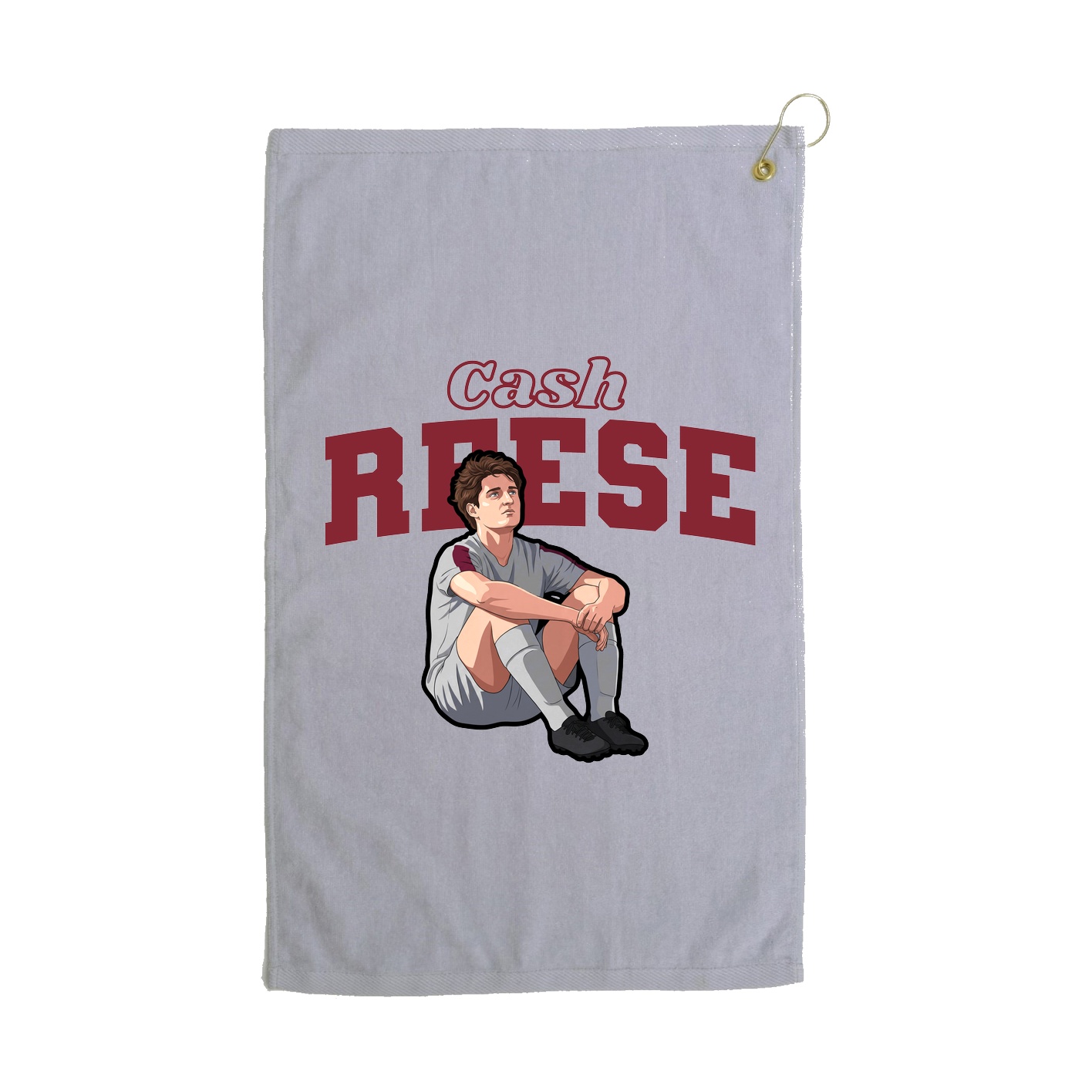Golf Towel — Name Arch in Grey