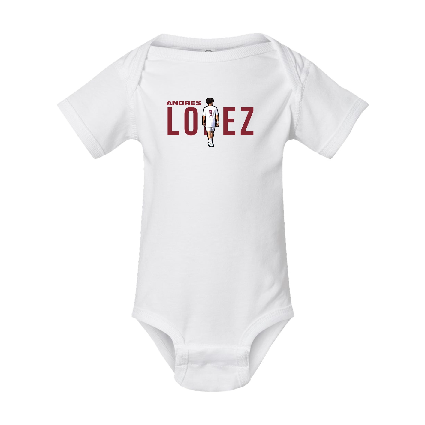 Baby Onesie — Player Name in White