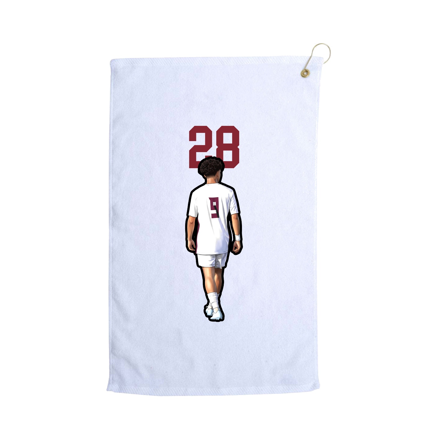 Golf Towel — Number Top in White