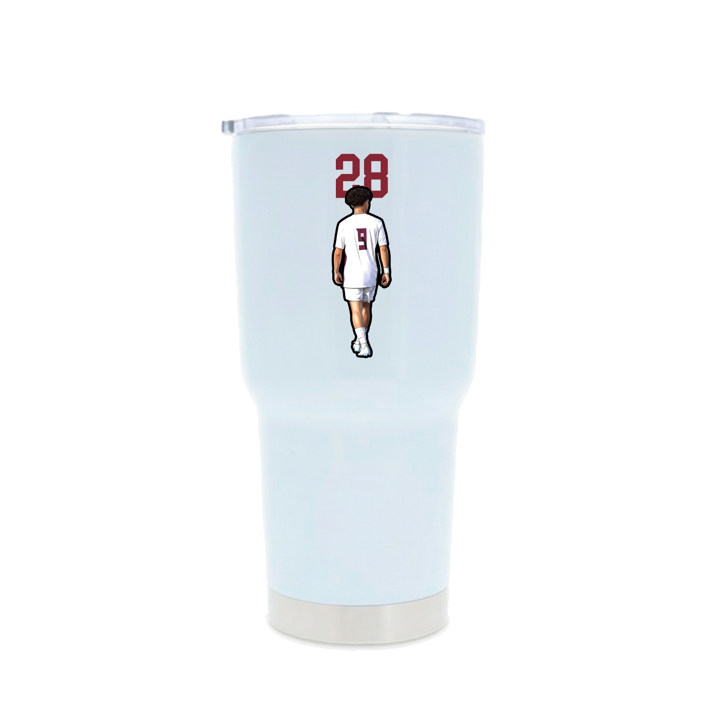 30oz Stainless Steel Tumbler — Number Top in White